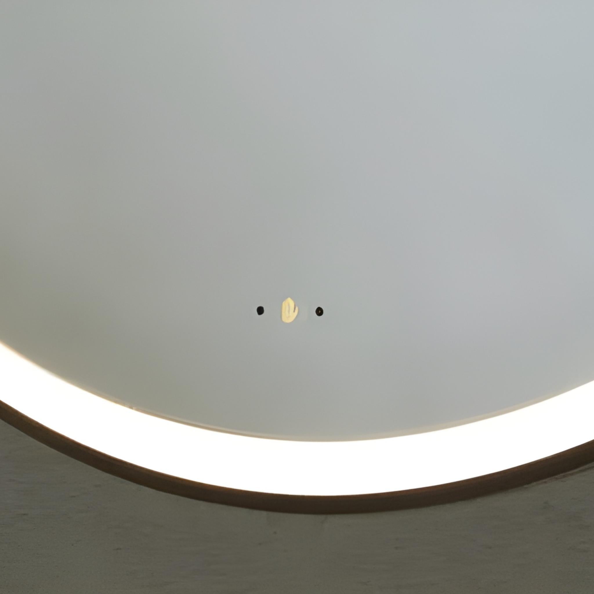 POSEIDON LUNA ROUND IRON FRAMED FRONTLIT LED MIRROR MATTE BLACK 600X600MM