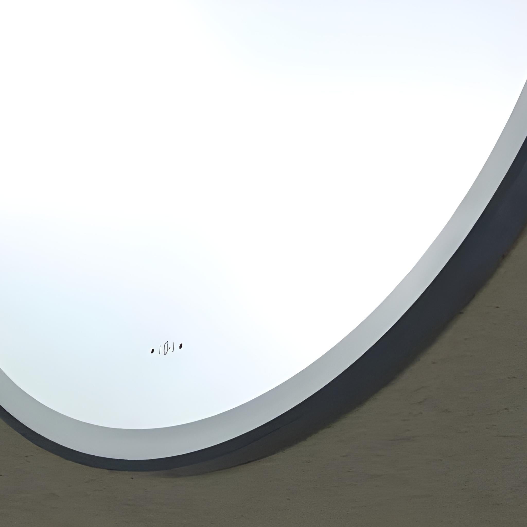POSEIDON LUNA ROUND IRON FRAMED FRONTLIT LED MIRROR MATTE BLACK 600X600MM