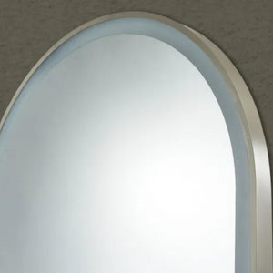 POSEIDON AURA ARCH IRON FRAMED FRONTLIT LED MIRROR BRUSHED NICKEL 600X900MM
