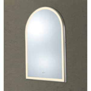 POSEIDON AURA ARCH IRON FRAMED FRONTLIT LED MIRROR GUN METAL 600X900MM