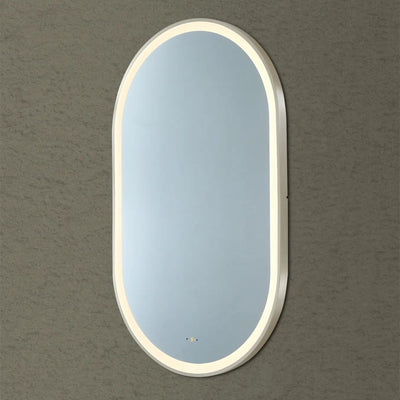 POSEIDON OLIVIA OVAL IRON FRAMED FRONTLIT LED MIRROR GUN METAL 450X900MM