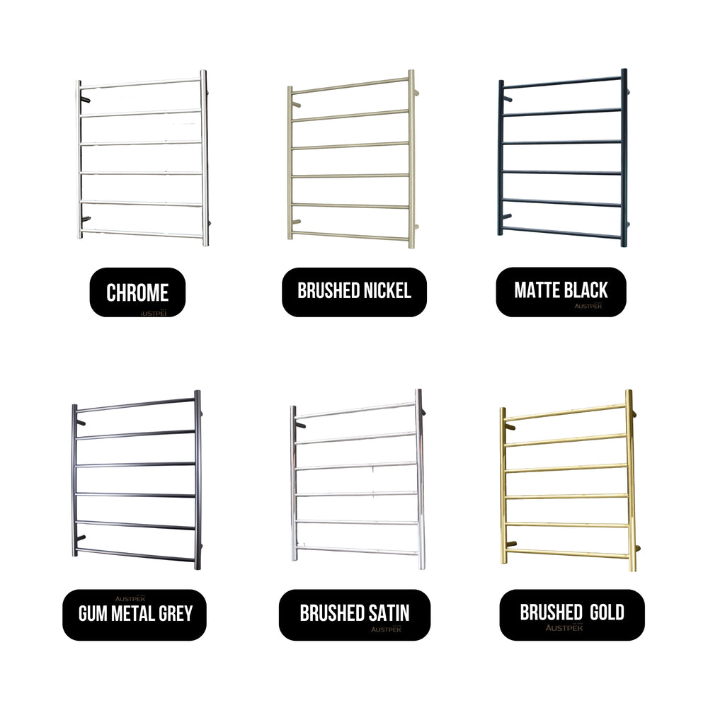 RADIANT HEATING 6-BARS ROUND NON-HEATED TOWEL RAIL LIGHT GOLD 700MM