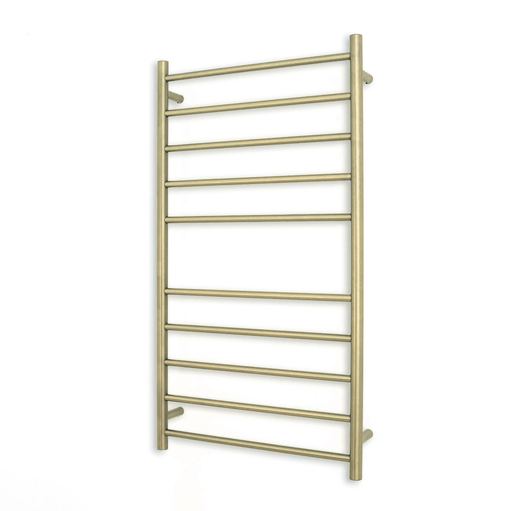 RADIANT HEATING 10-BARS ROUND HEATED TOWEL RAIL LIGHT GOLD 600MM