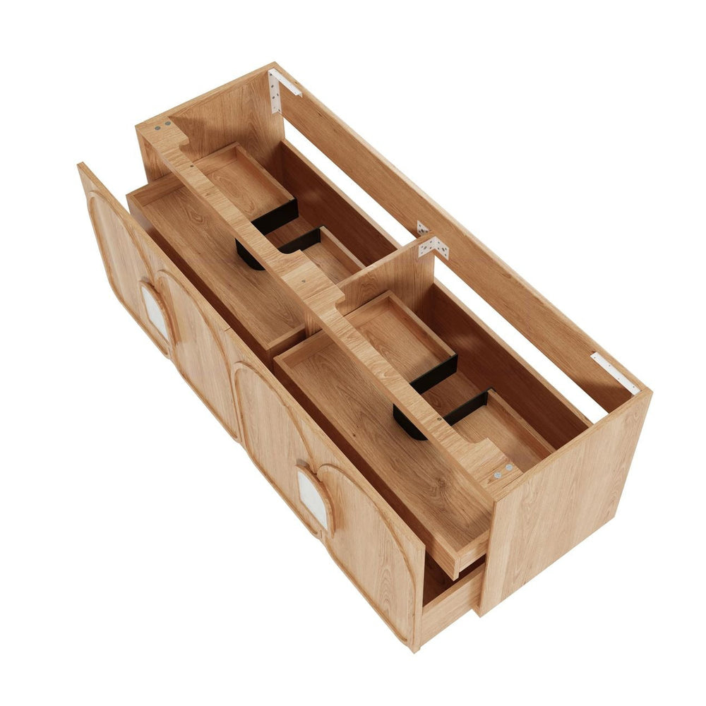 OTTI LAGUNA MARK II WOODLAND OAK 1500MM DOUBLE BOWL WALL HUNG VANITY
