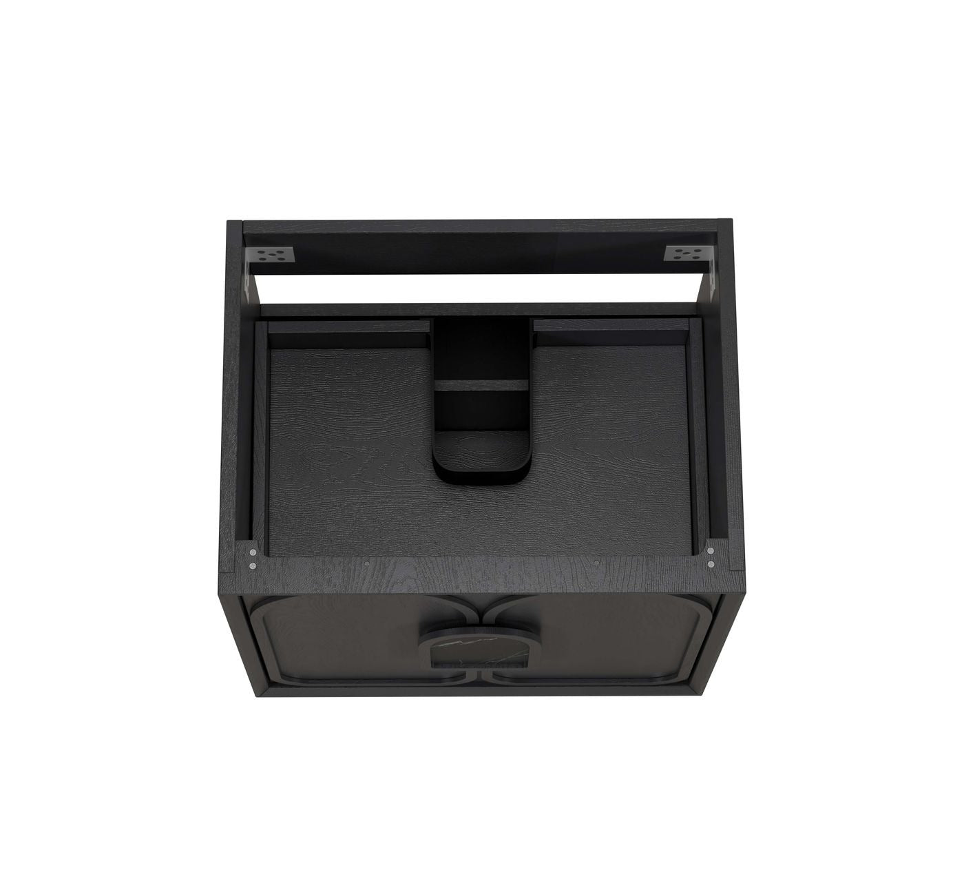 OTTI LAGUNA BLACK AMERICAN OAK 600MM SINGLE BOWL WALL HUNG VANITY