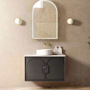 OTTI LAGUNA MARK II BLACK OAK 900MM SINGLE BOWL WALL HUNG VANITY