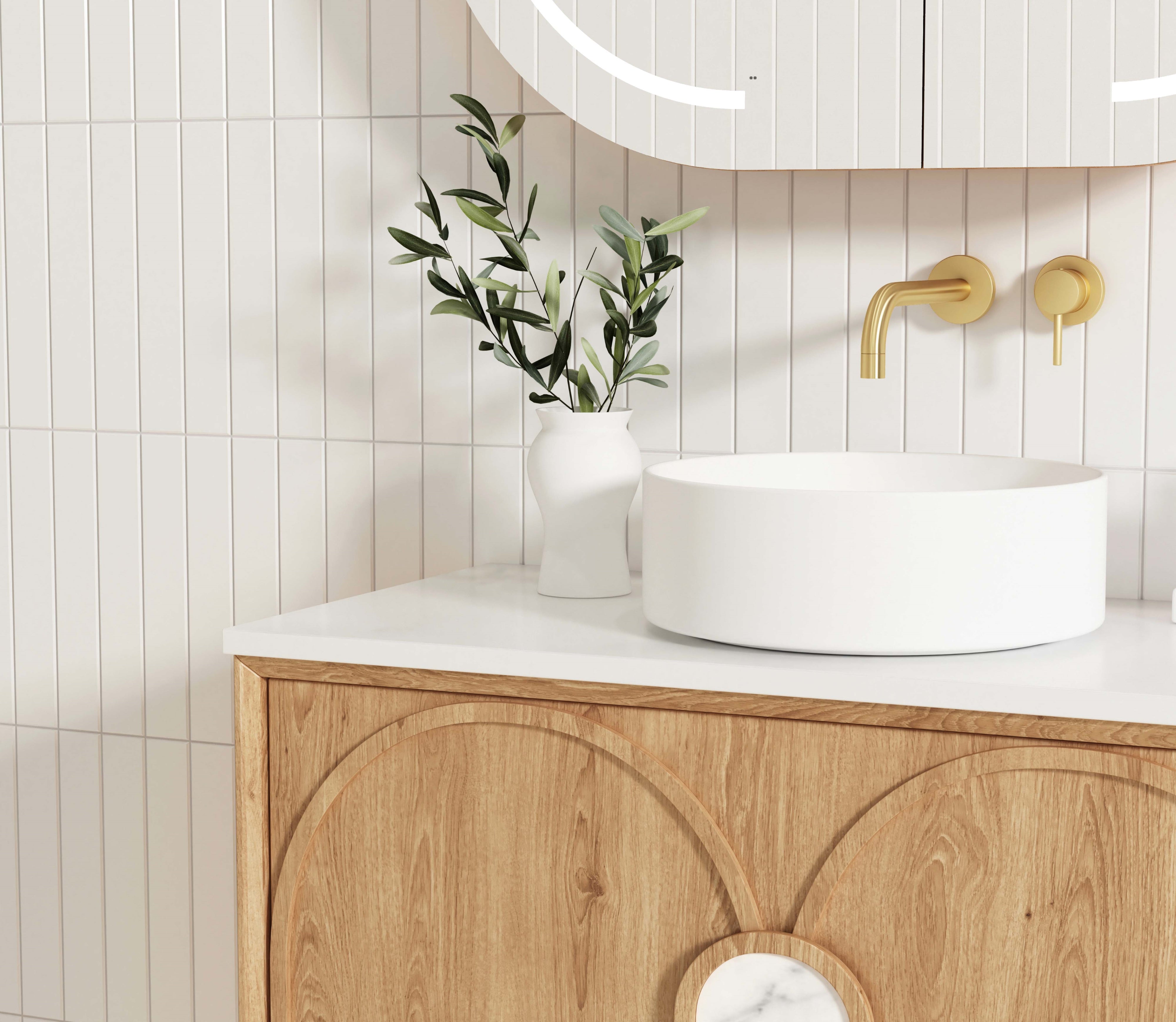 OTTI LAGUNA MARK II WOODLAND OAK 900MM SINGLE BOWL WALL HUNG VANITY