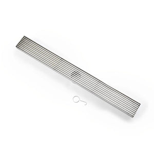 POSEIDON LGFD FLOOR GRATE OUTLET 80MM CHROME 600MM, 800MM, 900MM, 1000MM AND 1200MM