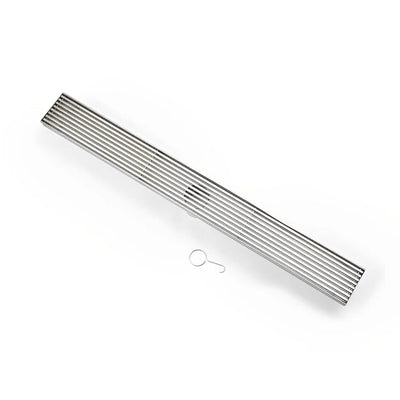 POSEIDON LGFD FLOOR GRATE OUTLET 80MM CHROME 600MM, 800MM, 900MM, 1000MM AND 1200MM