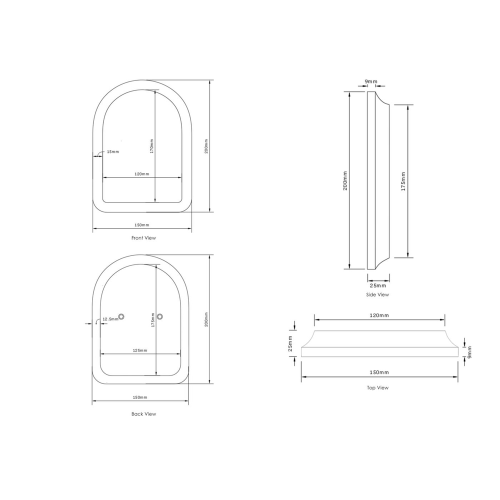 OTTI LAGUNA HANDLE FRAME 150MM WHITE