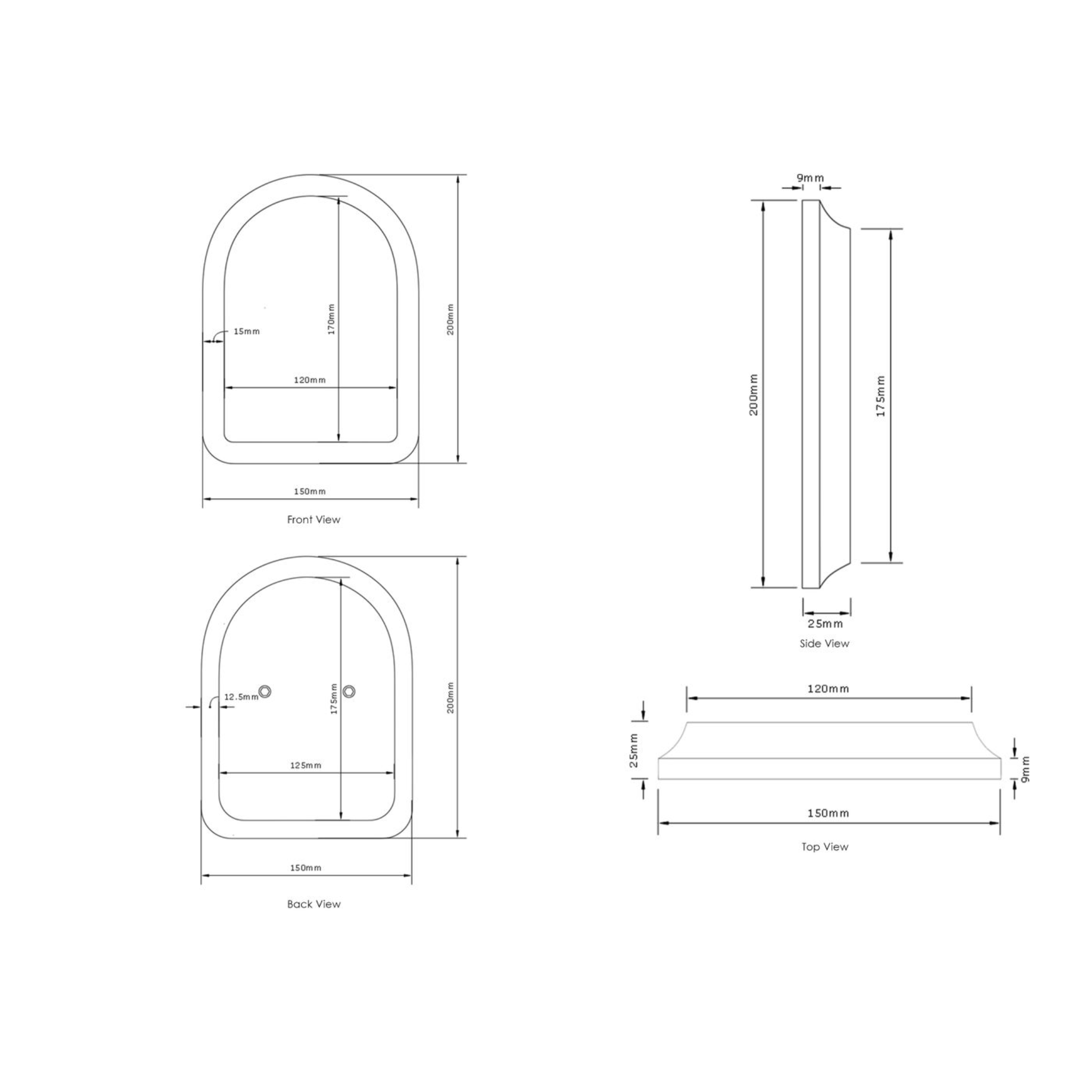 OTTI LAGUNA HANDLE FRAME 150MM WHITE