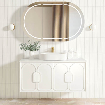 OTTI LAGUNA MARK II MATTE WHITE 1200MM SINGLE BOWL WALL HUNG VANITY