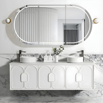 OTTI LAGUNA MARK II MATTE WHITE 1800MM DOUBLE BOWL WALL HUNG VANITY