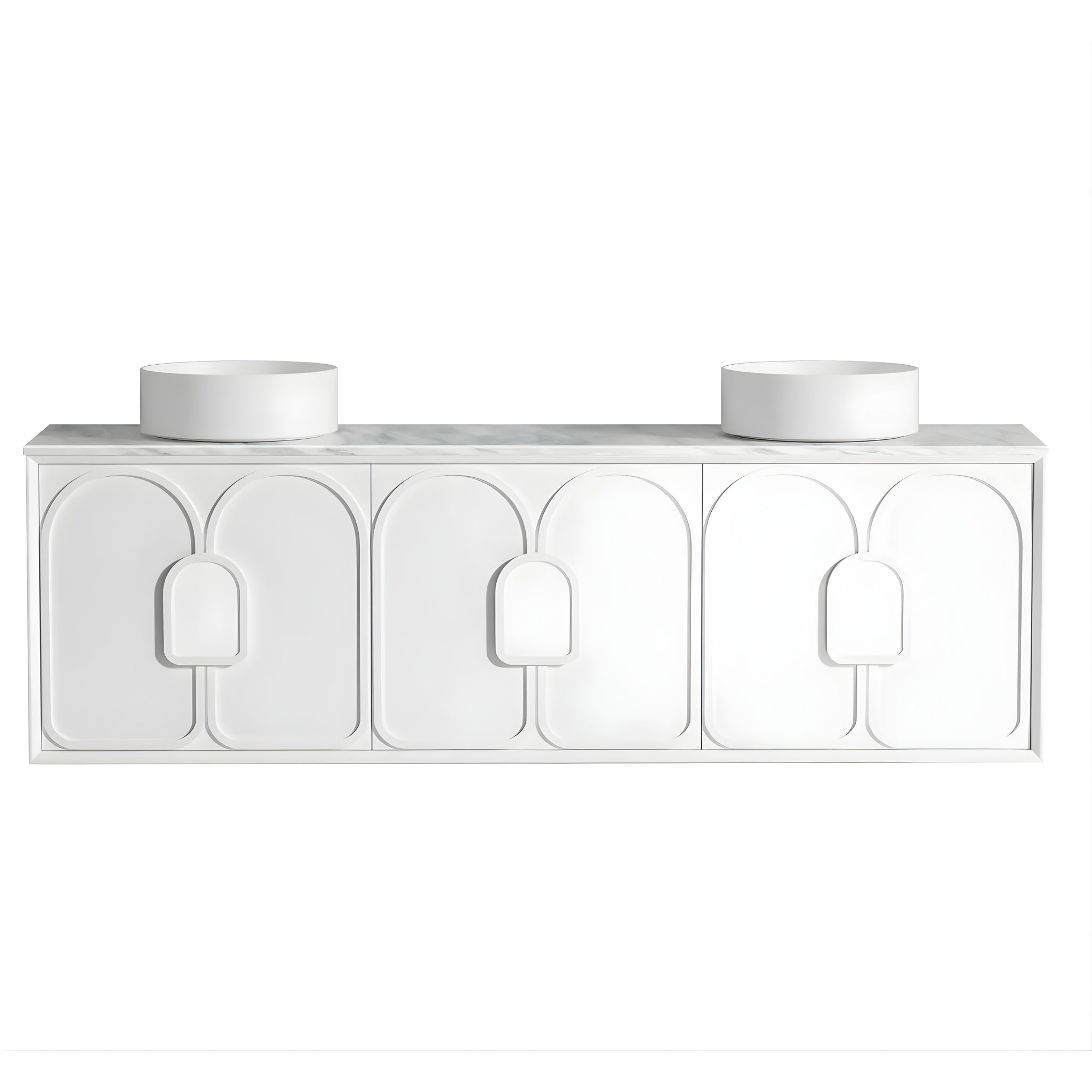 OTTI LAGUNA MARK II MATTE WHITE 1800MM DOUBLE BOWL WALL HUNG VANITY