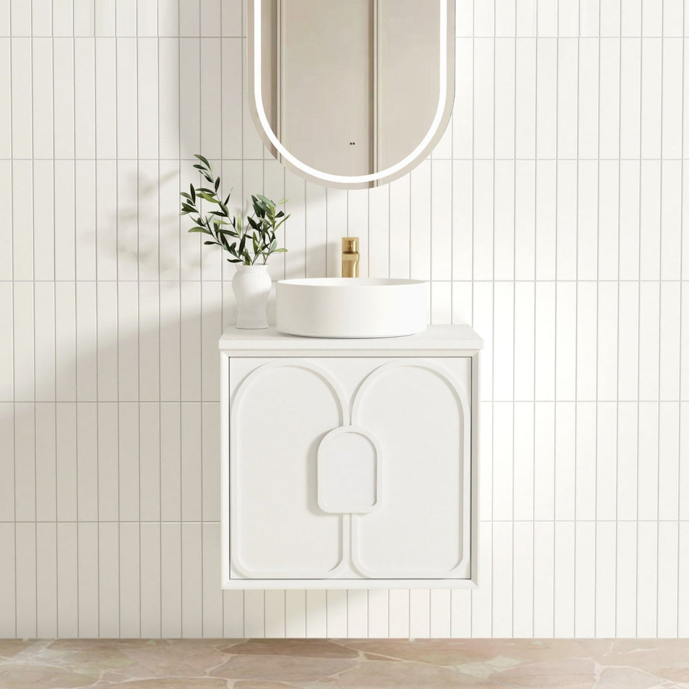 OTTI LAGUNA MARK II MATTE WHITE 600MM SINGLE BOWL WALL HUNG VANITY