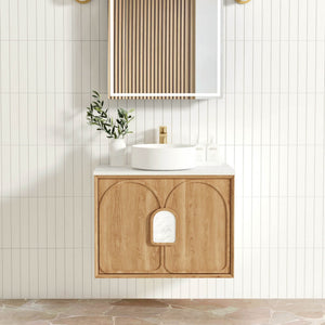 OTTI LAGUNA MARK II WOODLAND OAK 750MM SINGLE BOWL WALL HUNG VANITY