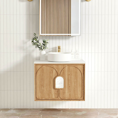 OTTI LAGUNA MARK II WOODLAND OAK 750MM SINGLE BOWL WALL HUNG VANITY