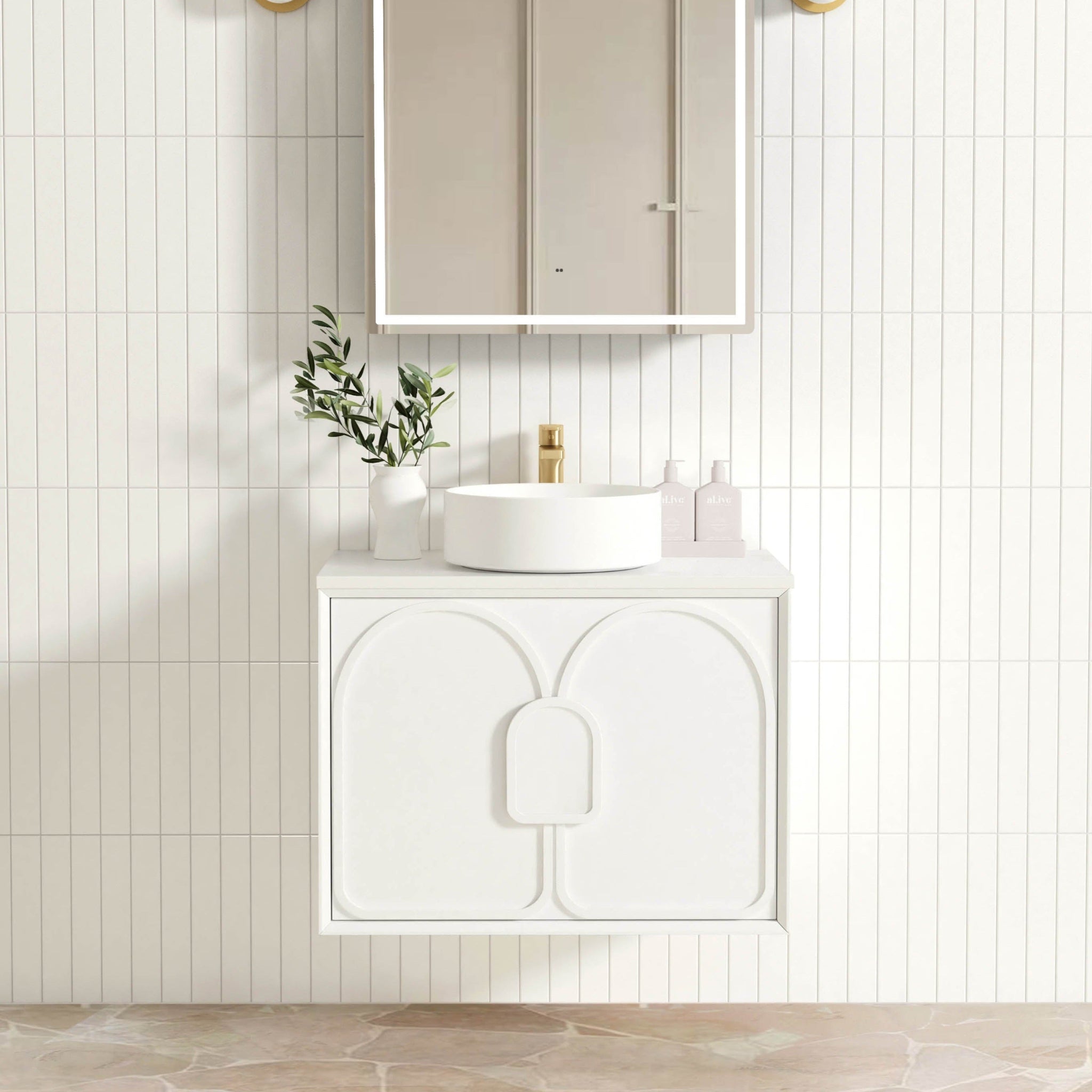 OTTI LAGUNA MARK II MATTE WHITE 750MM SINGLE BOWL WALL HUNG VANITY