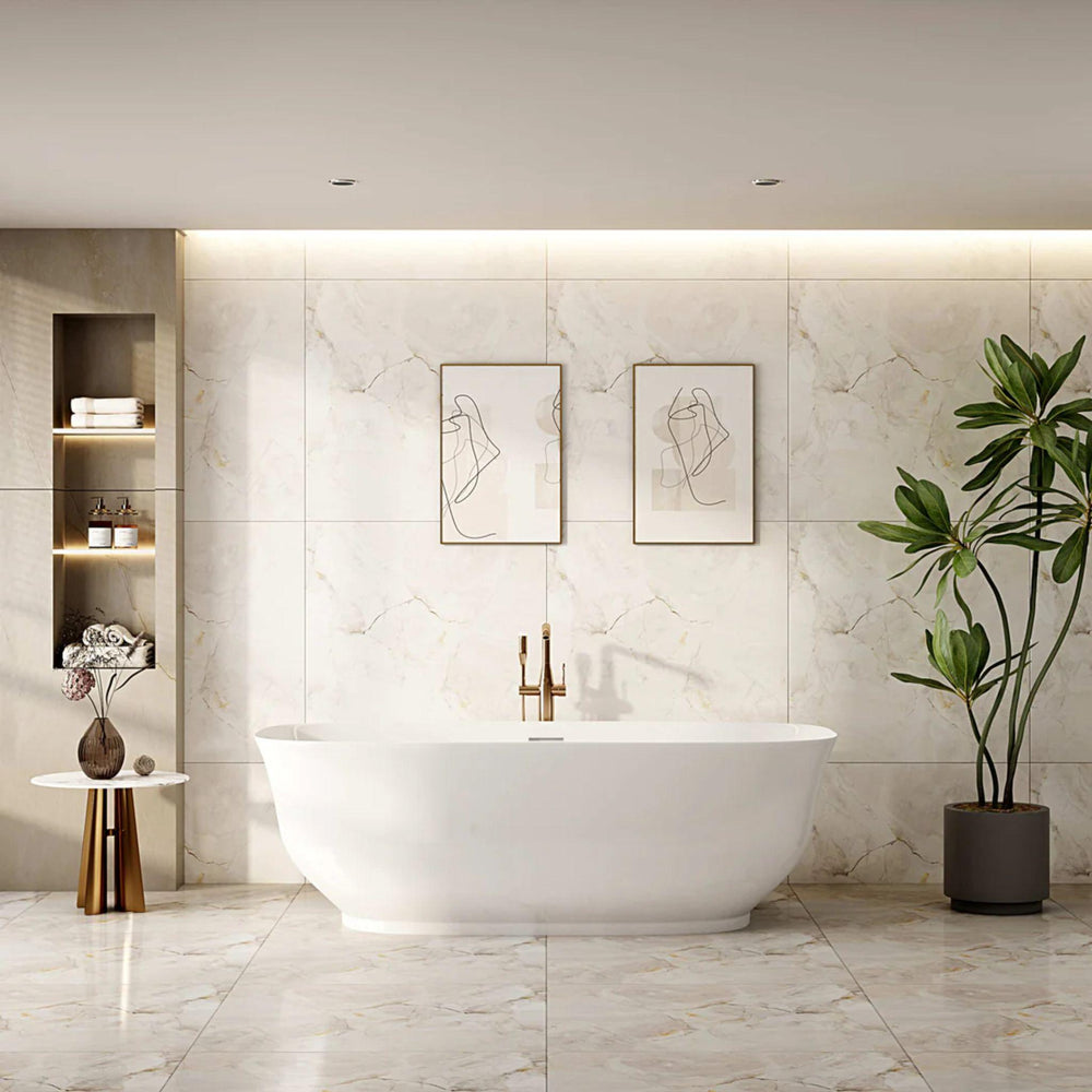 MERCIO LIBRA FREESTANDING BATHTUB GLOSS WHITE 1700MM