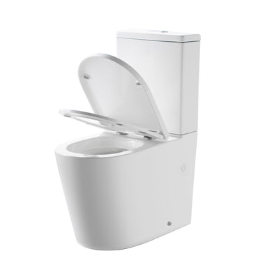 LUKKA ACADIA RIMLESS BACK TO WALL TOILET SUITE GLOSS WHITE