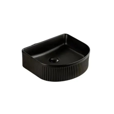 LUKKA ARCO FLUTED ABOVE COUNTER BASIN MATTE BLACK 400MM