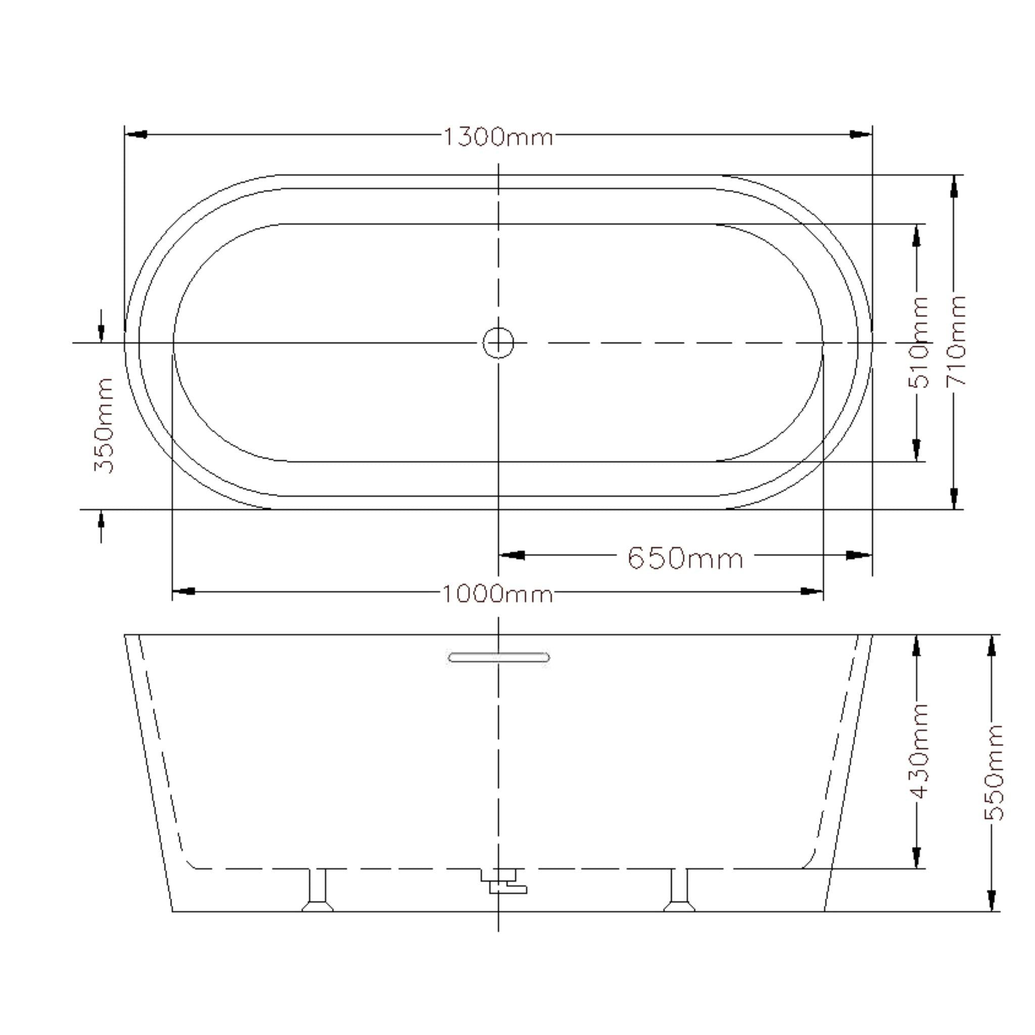 LUKKA AGENA FREESTANDING BATHTUB WITH OVERFLOW GLOSS WHITE (AVAILABLE IN MULTIPLE SIZES)