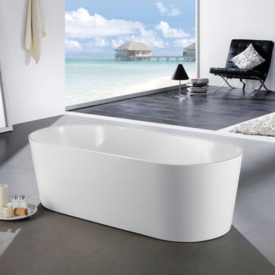 LUKKA AGENA FREESTANDING BATHTUB GLOSS WHITE (AVAILABLE IN MULTIPLE SIZES)