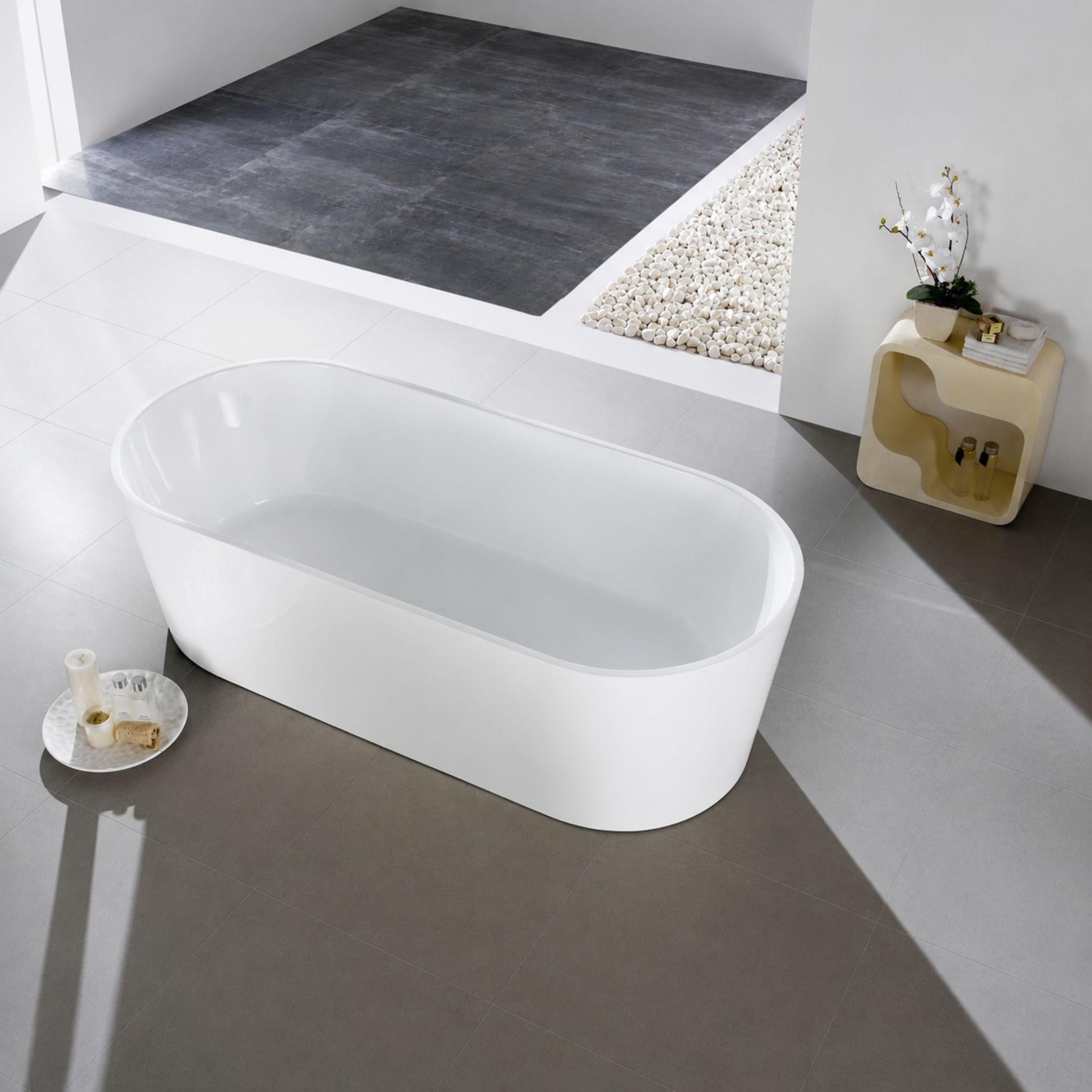 LUKKA AGENA FREESTANDING BATHTUB GLOSS WHITE (AVAILABLE IN MULTIPLE SIZES)