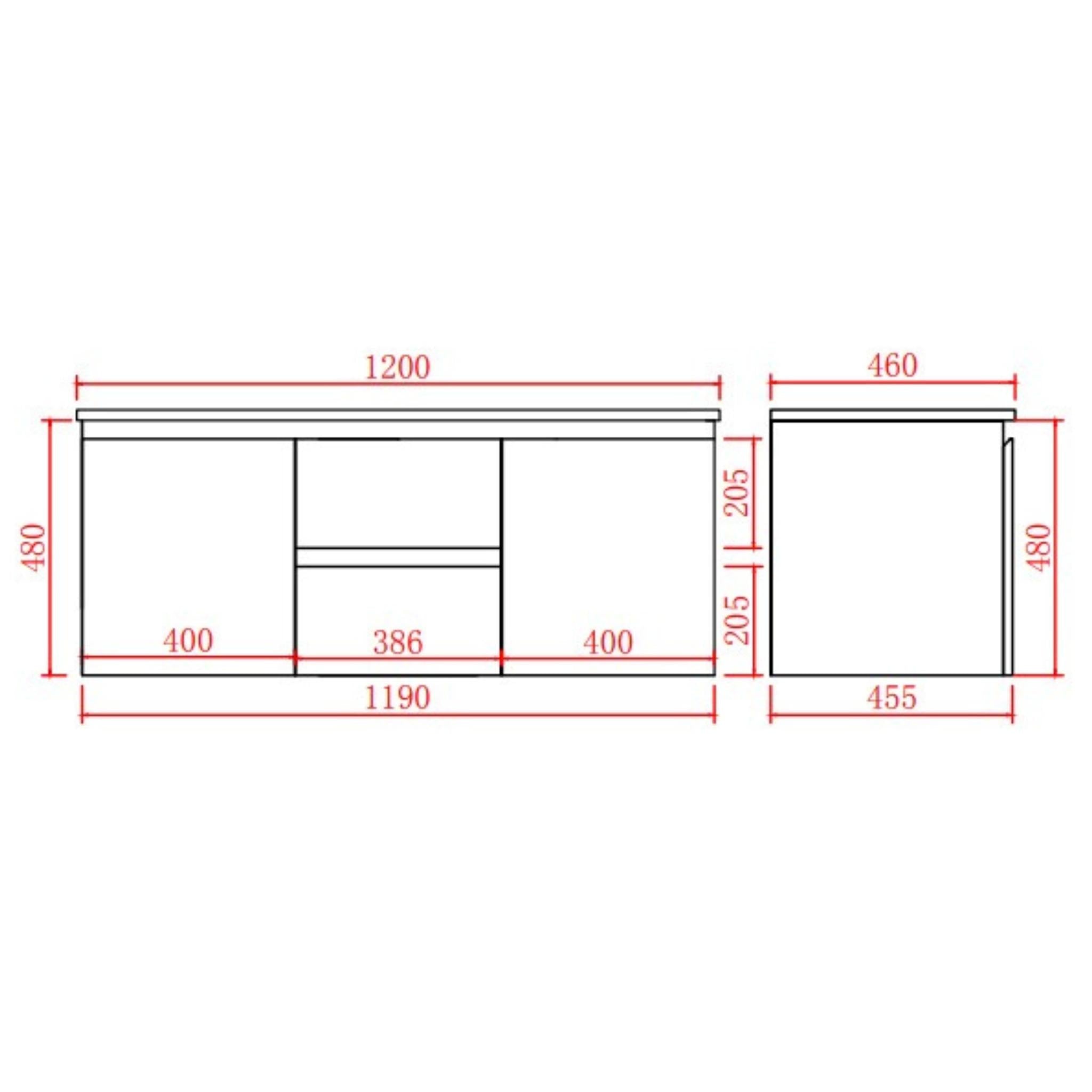 LUKKA ALPHA GLOSS WHITE 1200MM DOUBLE BOWL WALL HUNG VANITY