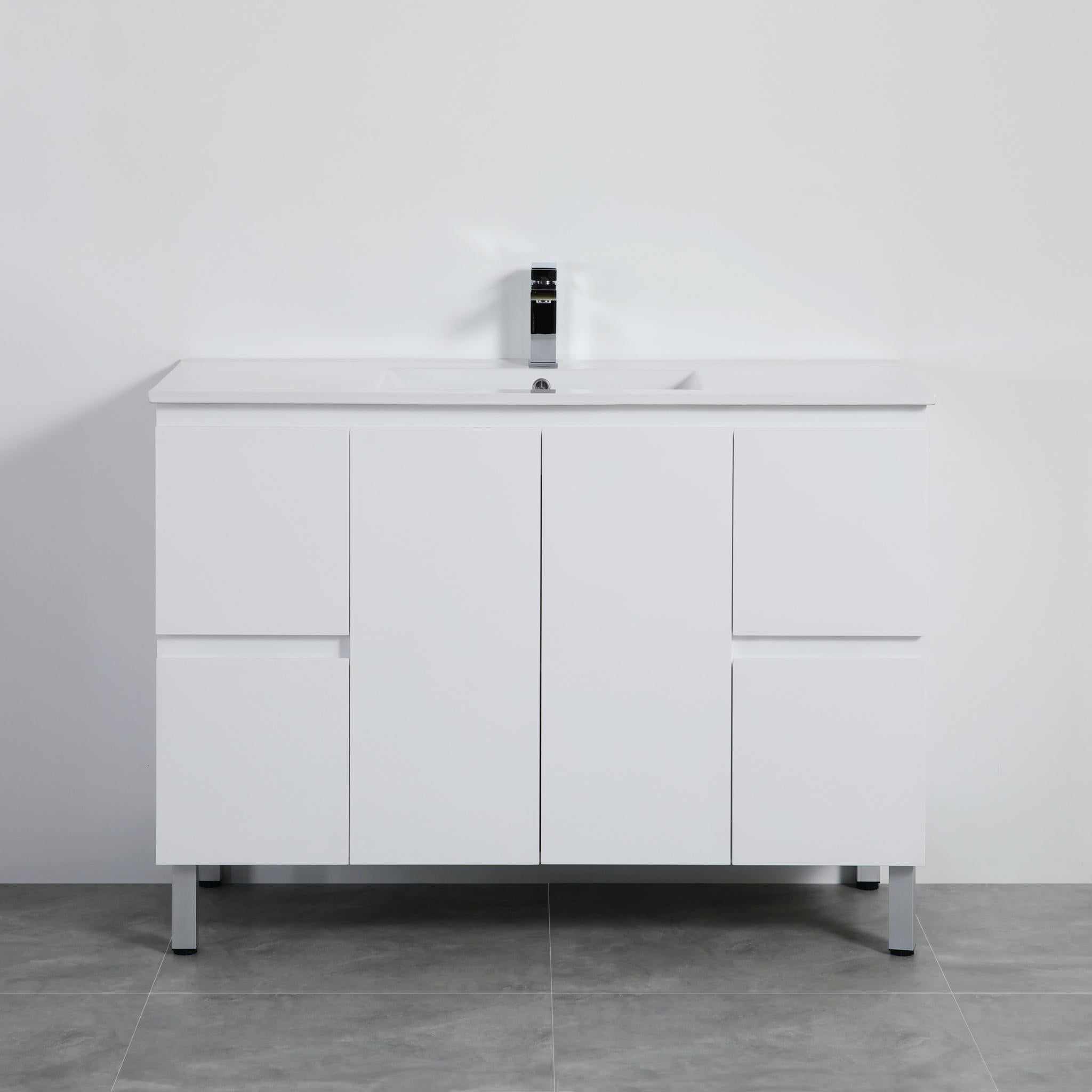 LUKKA ALPHA GLOSS WHITE 1200MM SINGLE BOWL FLOOR STANDING VANITY