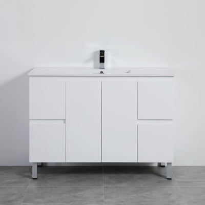 LUKKA ALPHA GLOSS WHITE 1200MM SINGLE BOWL FLOOR STANDING VANITY