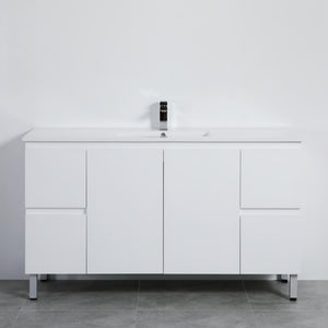 LUKKA ALPHA GLOSS WHITE 1500MM SINGLE BOWL FLOOR STANDING VANITY