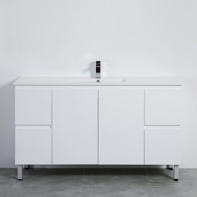 LUKKA ALPHA GLOSS WHITE 1500MM SINGLE BOWL FLOOR STANDING VANITY