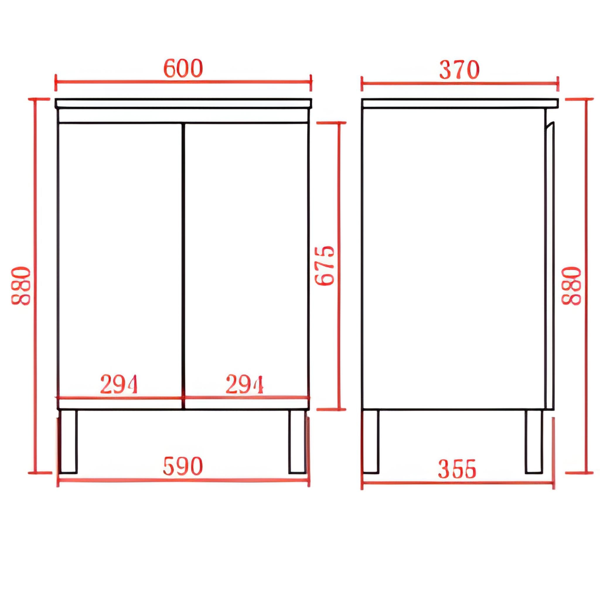LUKKA ALPHA ENSUITE GLOSS WHITE 600MM SPACE SAVING FLOOR STANDING VANITY