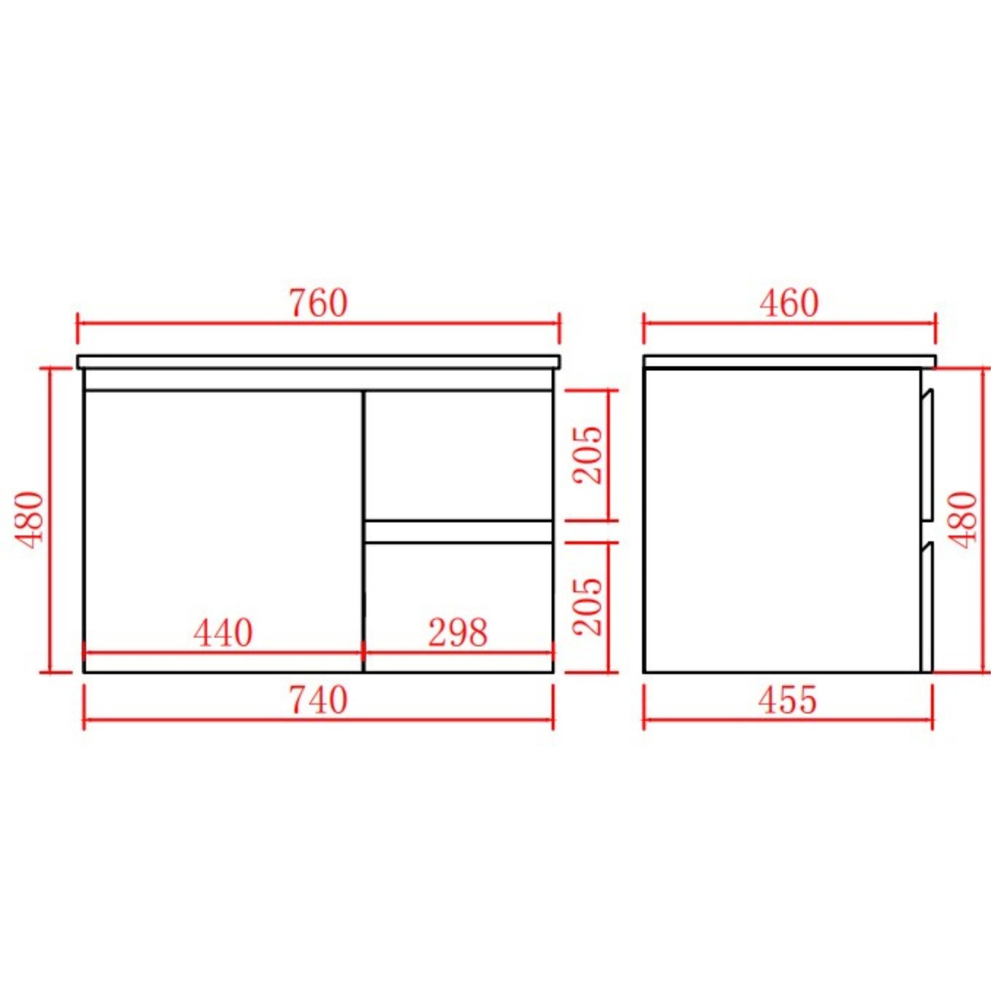 LUKKA ALPHA GLOSS WHITE 750MM SINGLE BOWL WALL HUNG VANITY (AVAILABLE IN LEFT AND RIGHT HAND DRAWER)
