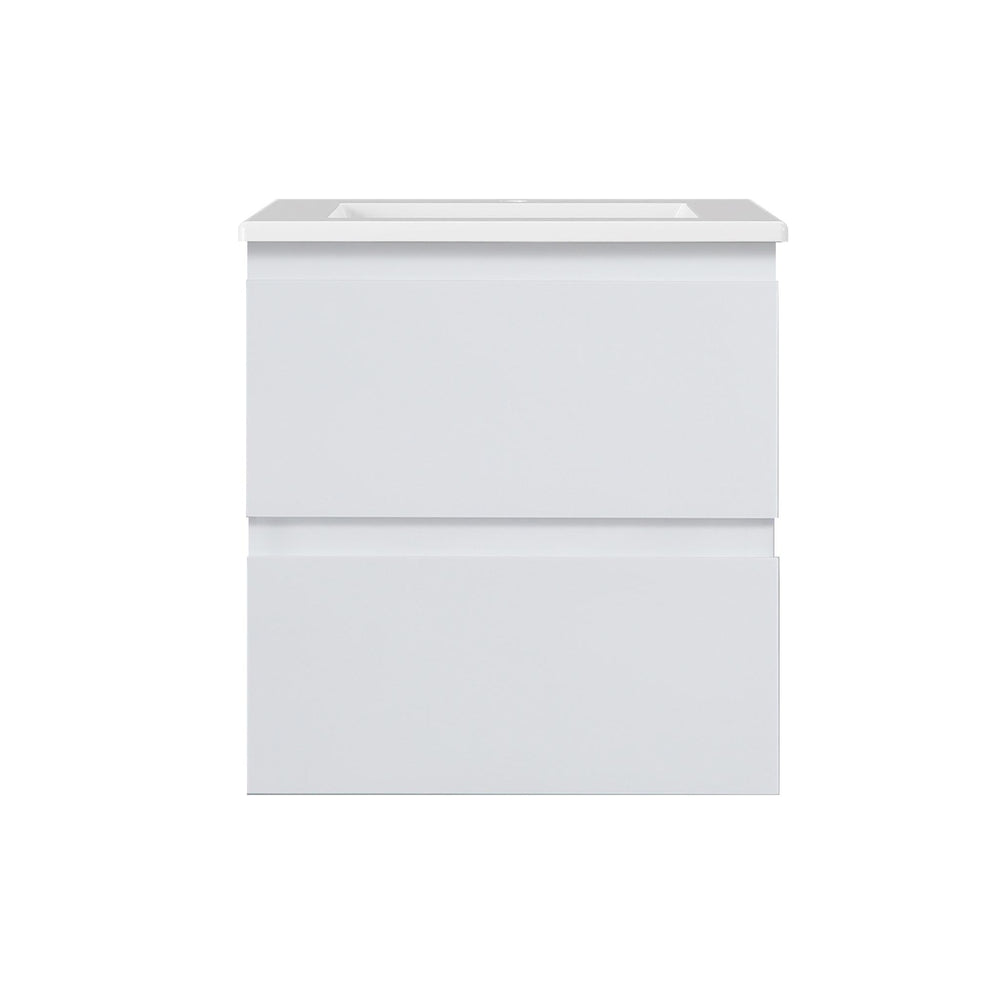 LUKKA ALPHA GLOSS WHITE 750MM SINGLE BOWL WALL HUNG VANITY