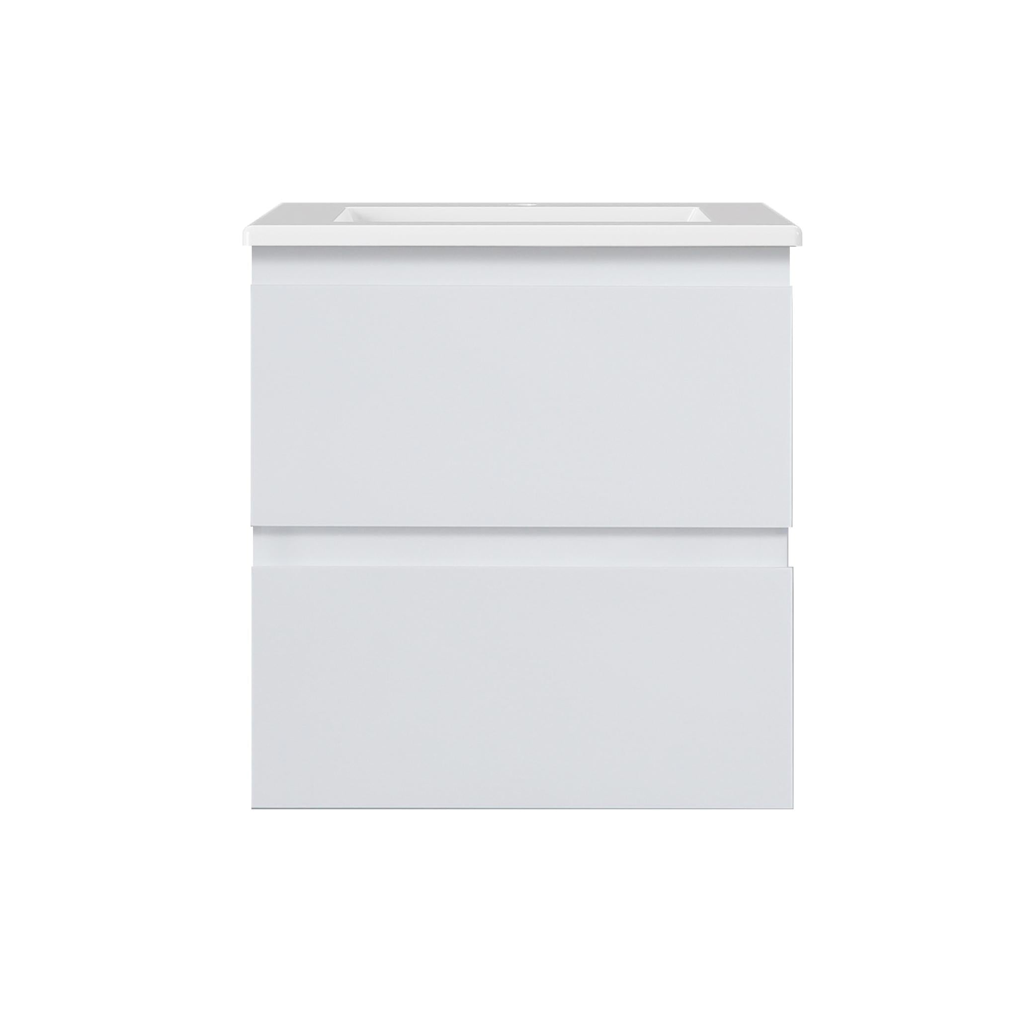 LUKKA ALPHA GLOSS WHITE 750MM SINGLE BOWL WALL HUNG VANITY
