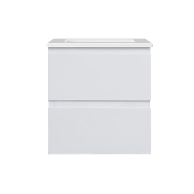 LUKKA ALPHA GLOSS WHITE 750MM SINGLE BOWL WALL HUNG VANITY