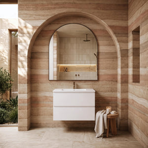 LUKKA ALPHA GLOSS WHITE 750MM SINGLE BOWL WALL HUNG VANITY