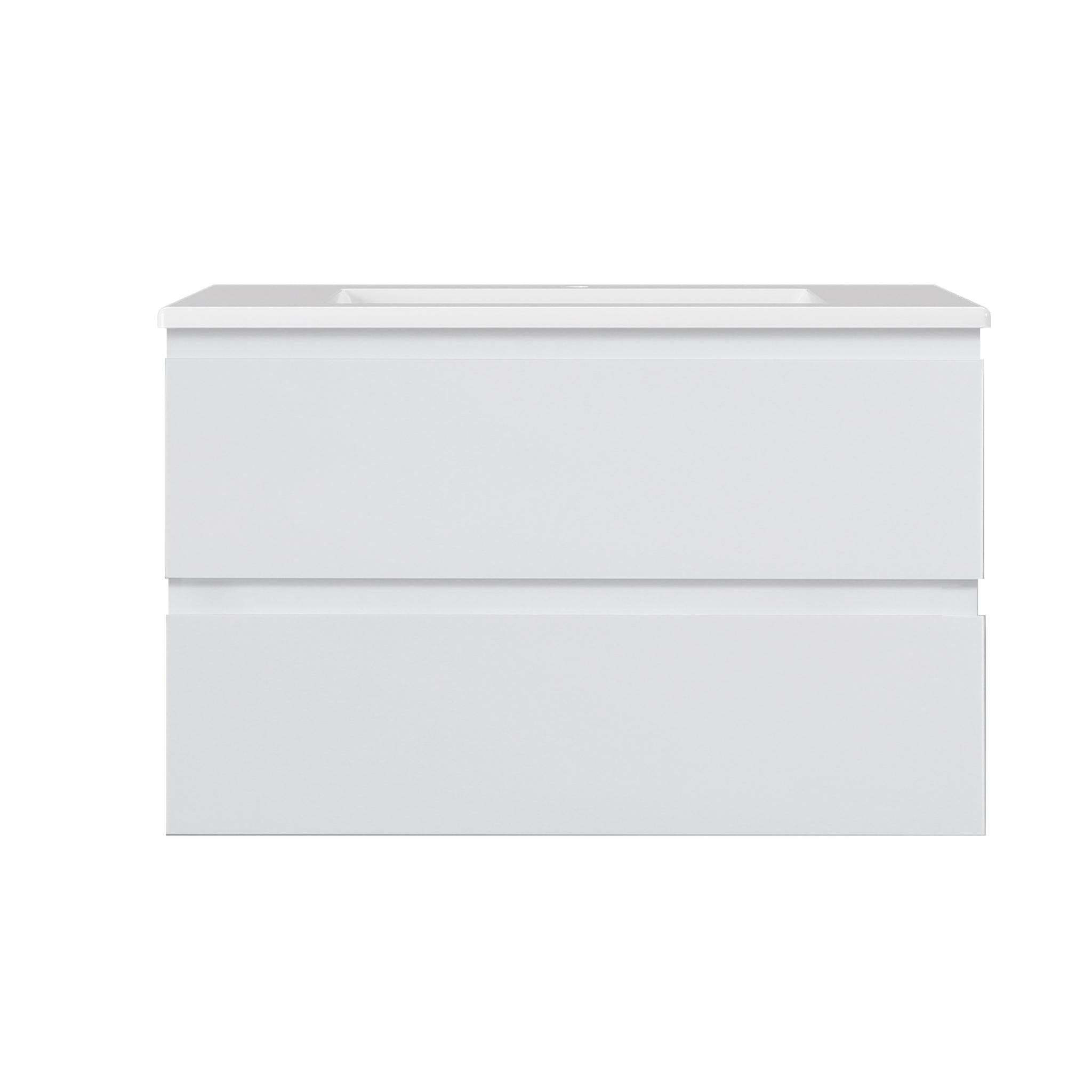 LUKKA ALPHA GLOSS WHITE 900MM SINGLE BOWL WALL HUNG VANITY