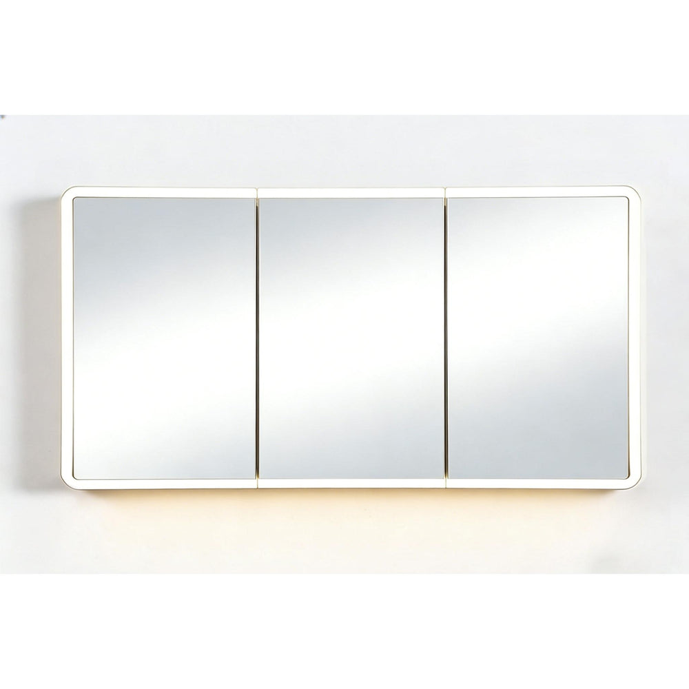 LUKKA AVOLA MATTE WHITE LED MIRROR SHAVING CABINET WITH 3 COLOUR LIGHTS 1200X750MM