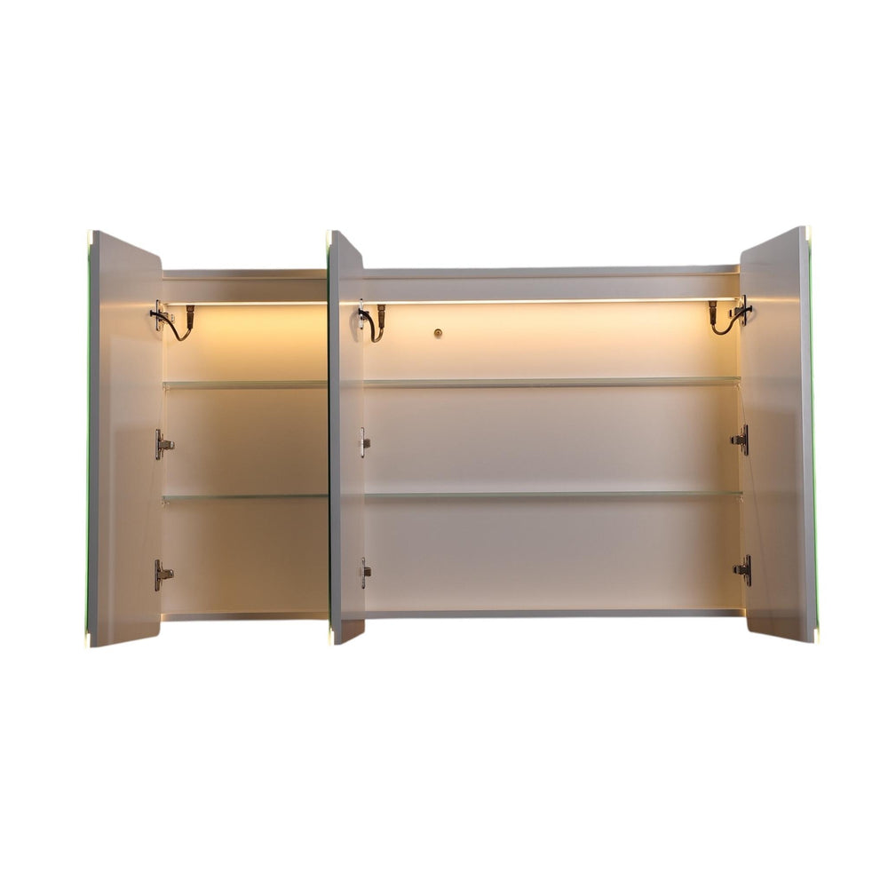 LUKKA AVOLA MATTE WHITE LED MIRROR SHAVING CABINET WITH 3 COLOUR LIGHTS 1200X750MM