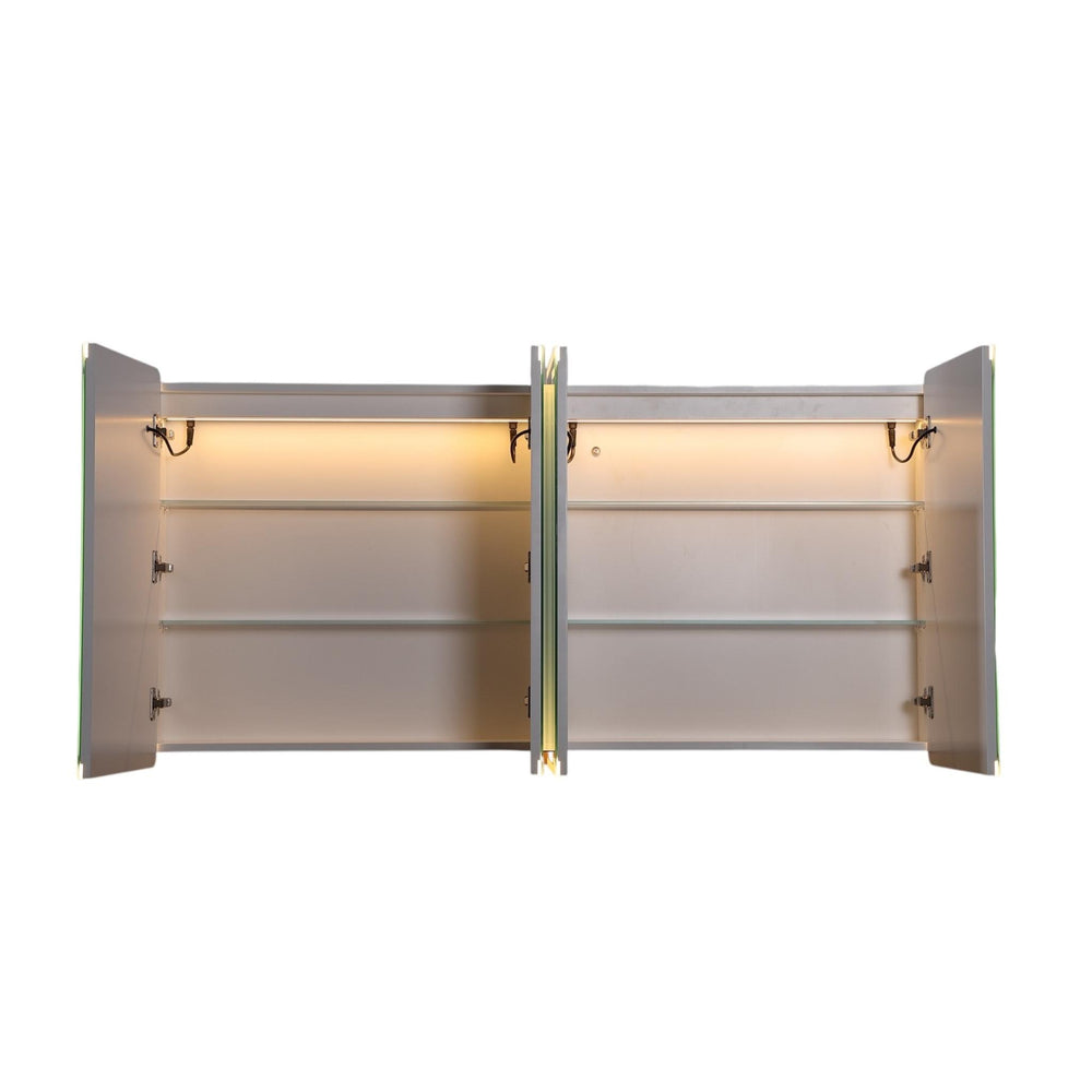 LUKKA AVOLA MATTE WHITE LED MIRROR SHAVING CABINET WITH 3 COLOUR LIGHTS 1500X750MM
