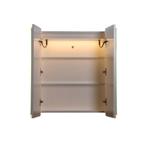 LUKKA AVOLA MATTE WHITE LED MIRROR SHAVING CABINET WITH 3 COLOUR LIGHTS 600X750MM
