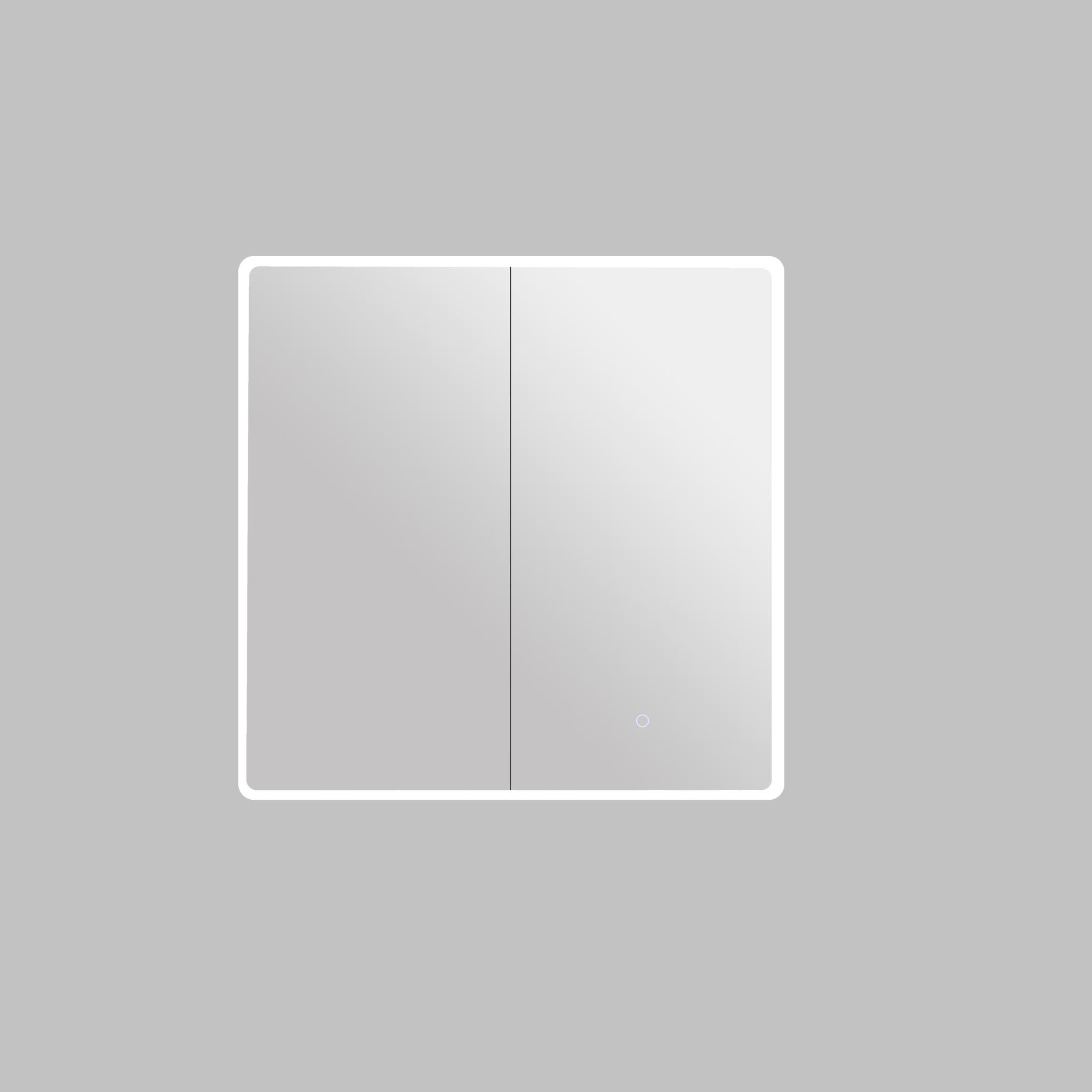 LUKKA AVOLA MATTE WHITE LED MIRROR SHAVING CABINET WITH 3 COLOUR LIGHTS 750X750MM