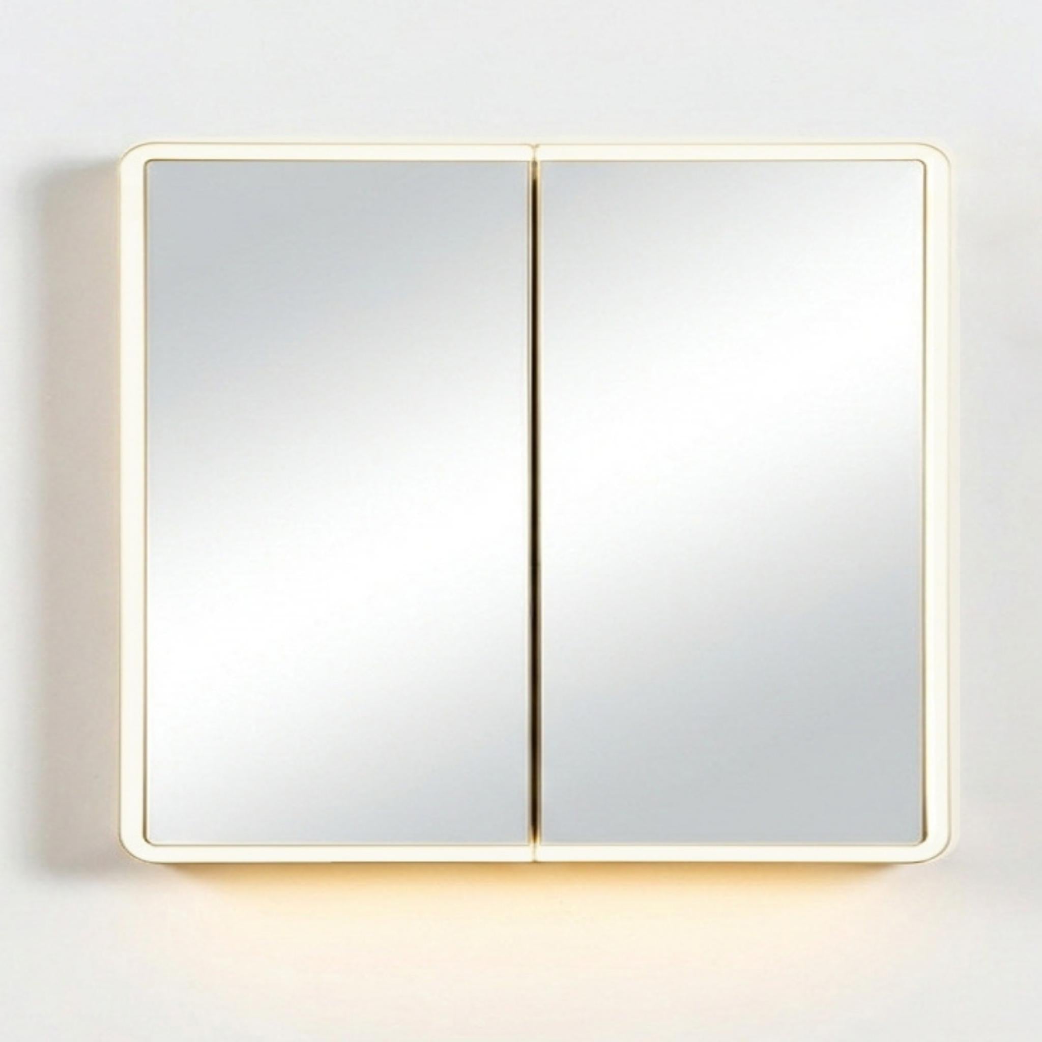 LUKKA AVOLA MATTE WHITE LED MIRROR SHAVING CABINET WITH 3 COLOUR LIGHTS 900X750MM