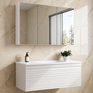 LUKKA ALPHA GLOSS WHITE PVC SHAVING CABINET 1200X750MM