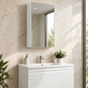 LUKKA ALPHA GLOSS WHITE PVC SHAVING CABINET 450X750MM