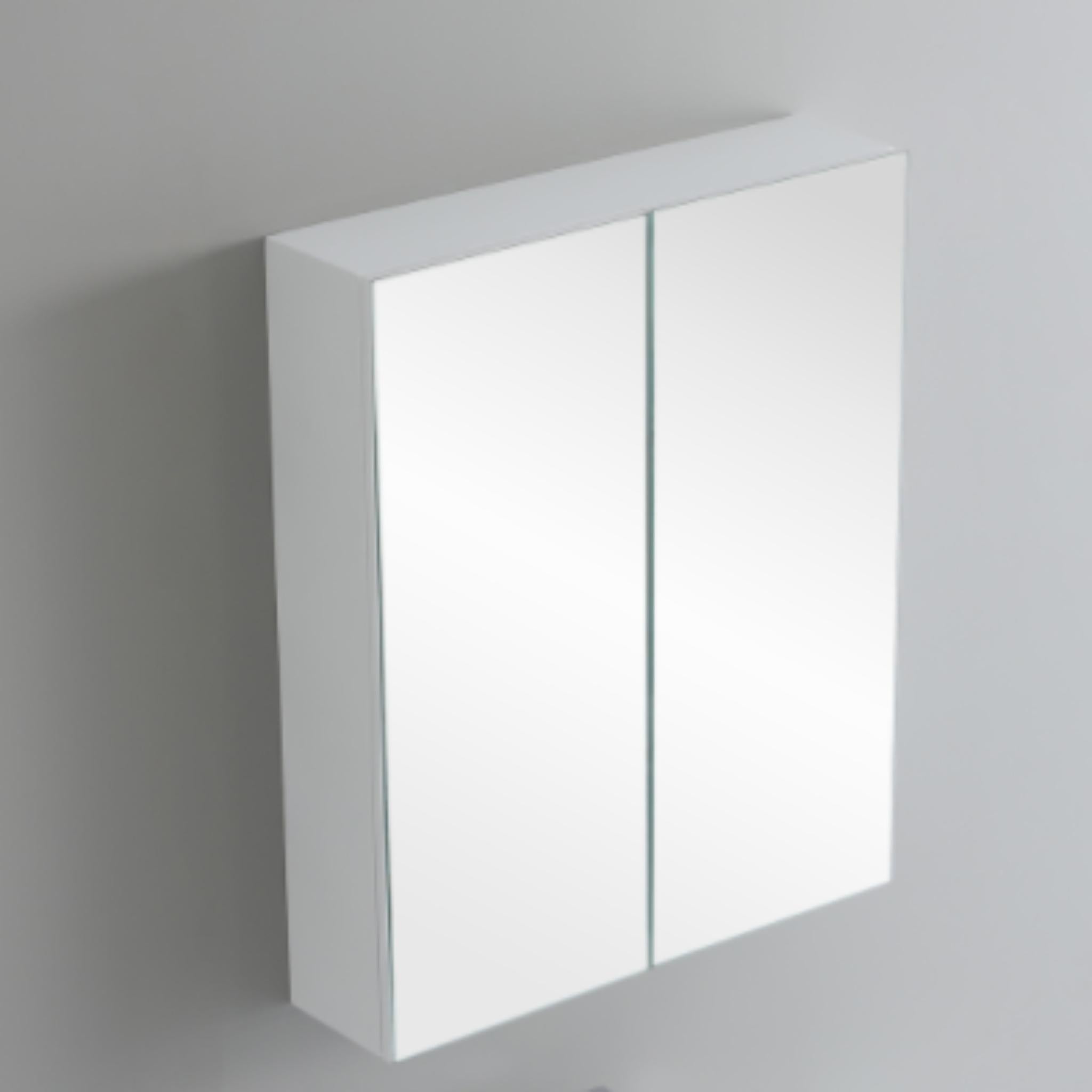 LUKKA ALPHA GLOSS WHITE PVC SHAVING CABINET 600X750MM