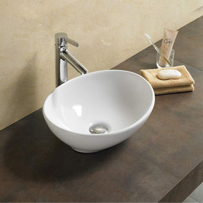 LUKKA BIRCH ABOVE COUNTER BASIN GLOSS WHITE 410MM
